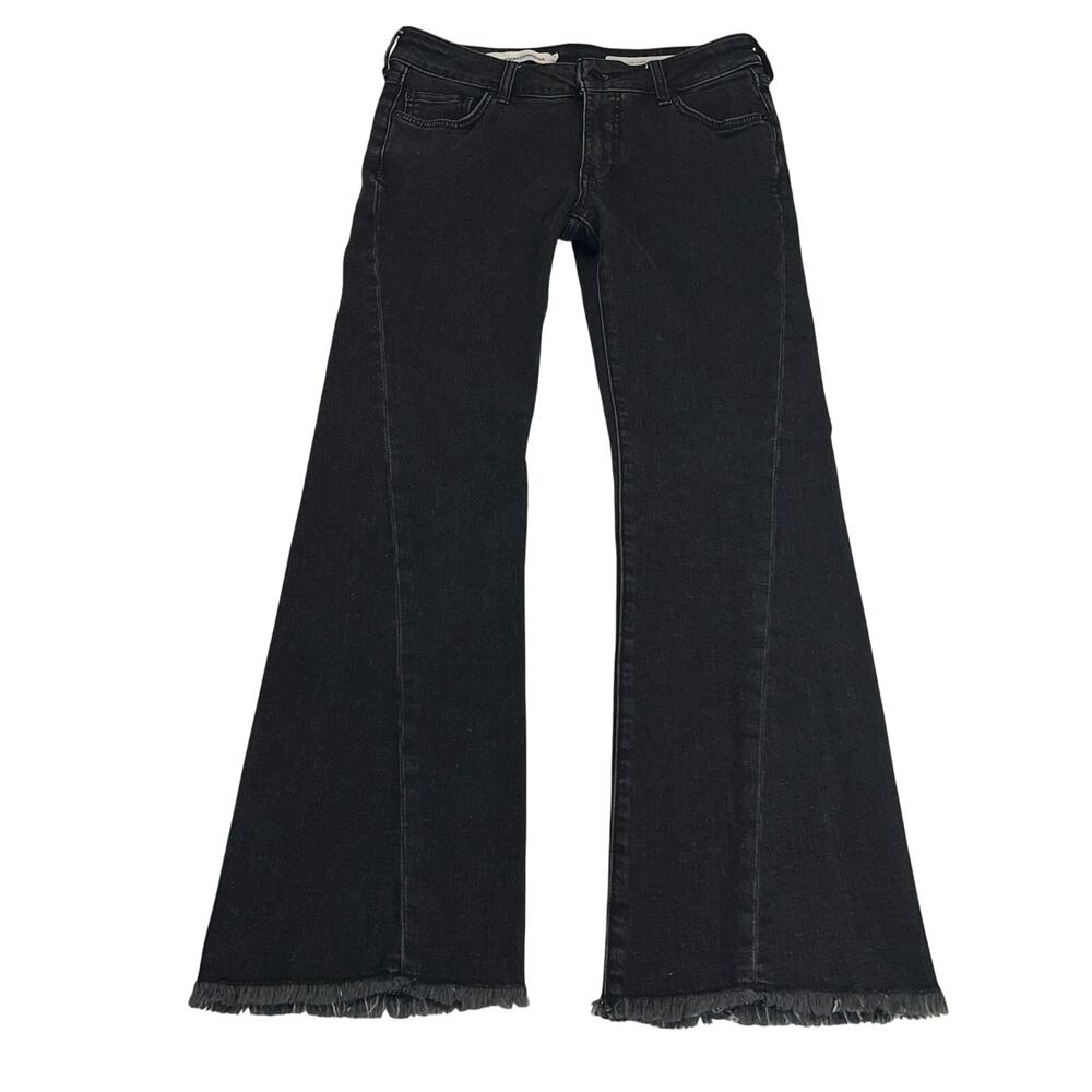 Pilcro and the Letterpress High-Rise Flare Seamed Leg Black Jeans Size 26